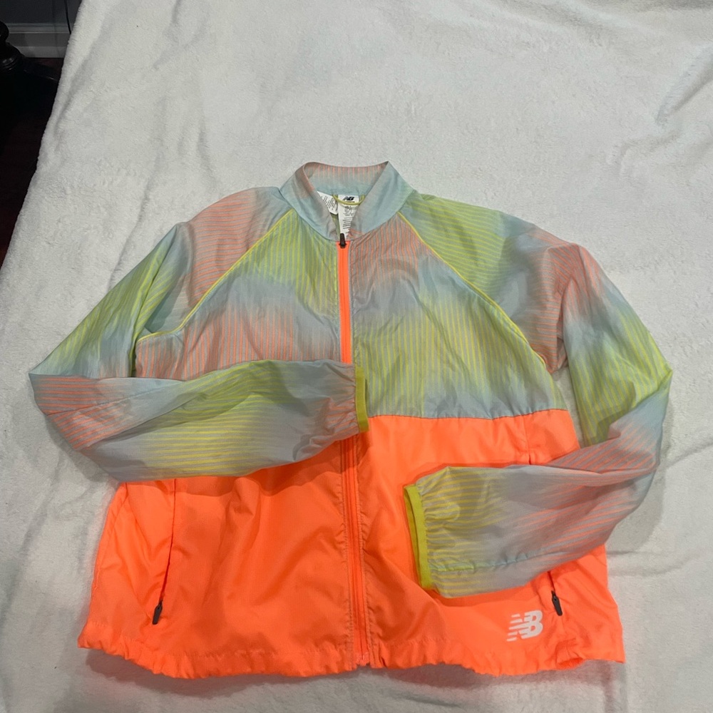 New Balance Bright Orange and Multicolor Windbreaker